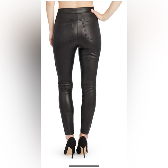 SPANX FAUX LEATHER-LIKE ANKLE SKINNY PANTS 20282R NOIR SIZE XL - Picture 2 of 5